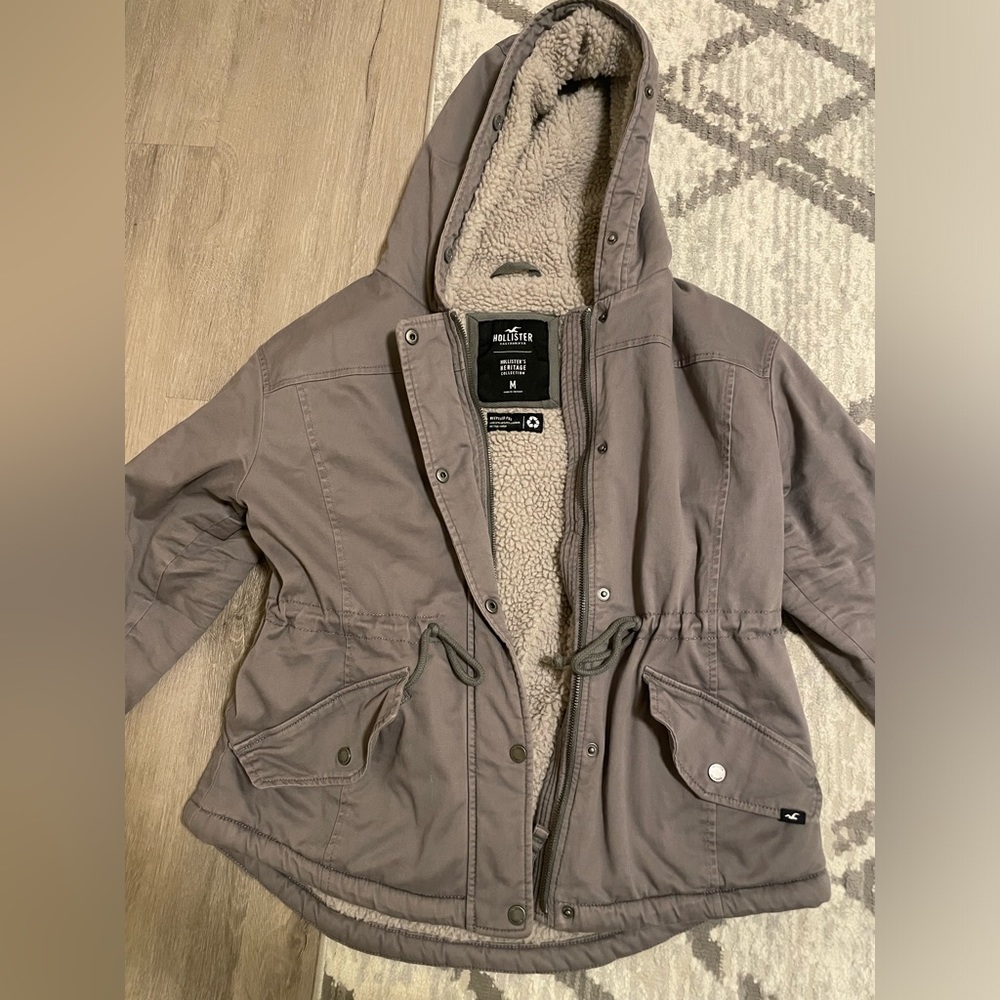 Hollister Heritage Collection Sherpa fur lined Anorak Jacket size M